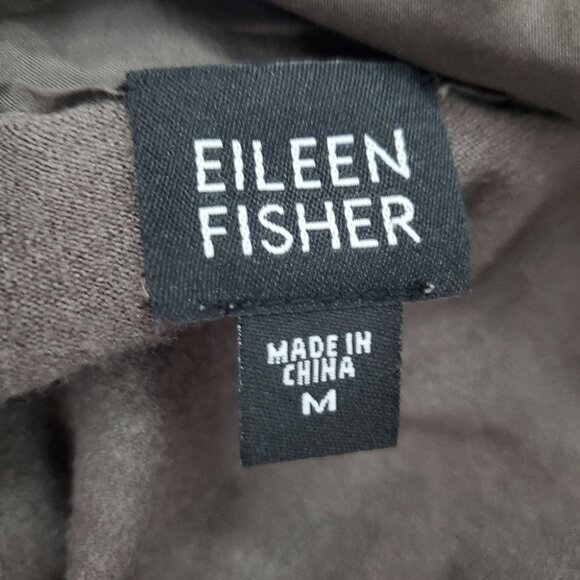 Eileen Fisher Silk, Brown Open Font, Cape, Cardigan. (3 cuts on fabric, hidden) - Picture 6 of 13